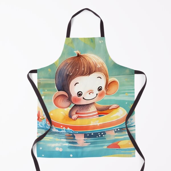 Item preview, Cute Monkey Floats in the Water designed and sold by Niko Pantele.