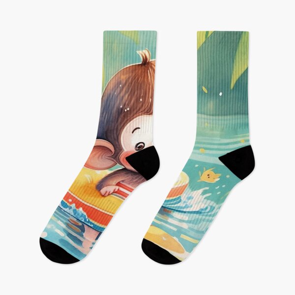 Item preview, Cute Monkey Floats in the Water designed and sold by Niko Pantele.