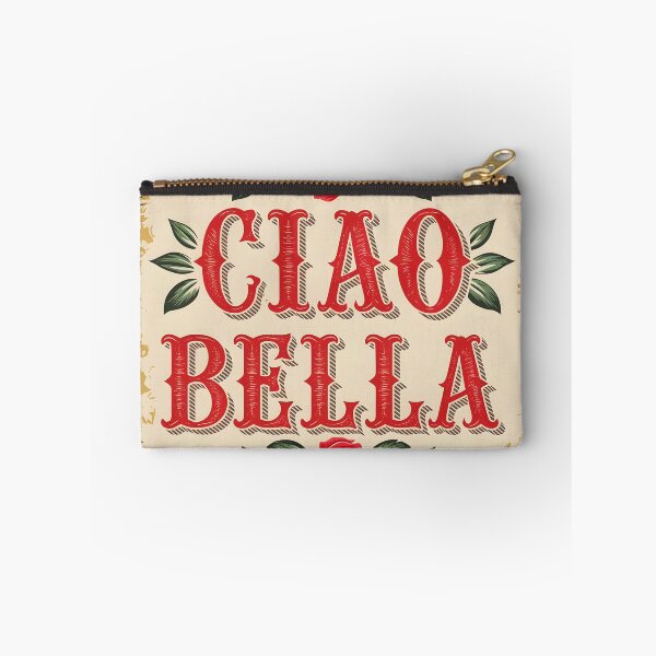 Item preview, Ciao Bella Italian text in rose old styled framed design designed and sold by EmeraldeaArt.