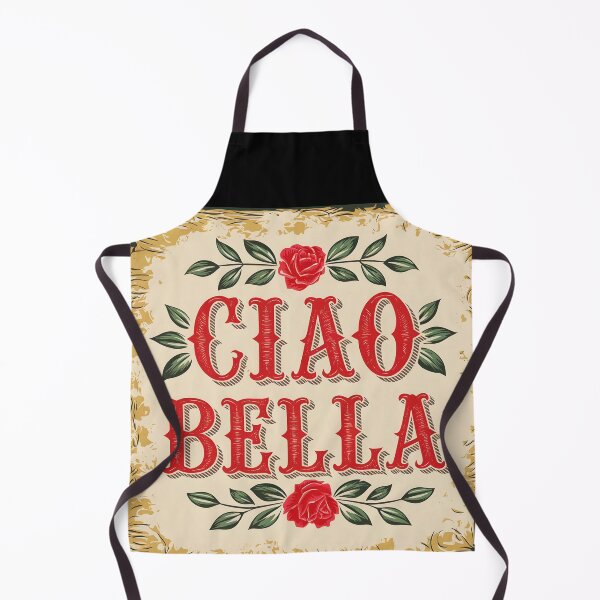 Item preview, Ciao Bella Italian text in rose old styled framed design designed and sold by EmeraldeaArt.