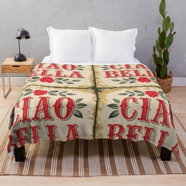 Item preview, Ciao Bella Italian text in rose old styled framed design designed and sold by EmeraldeaArt.