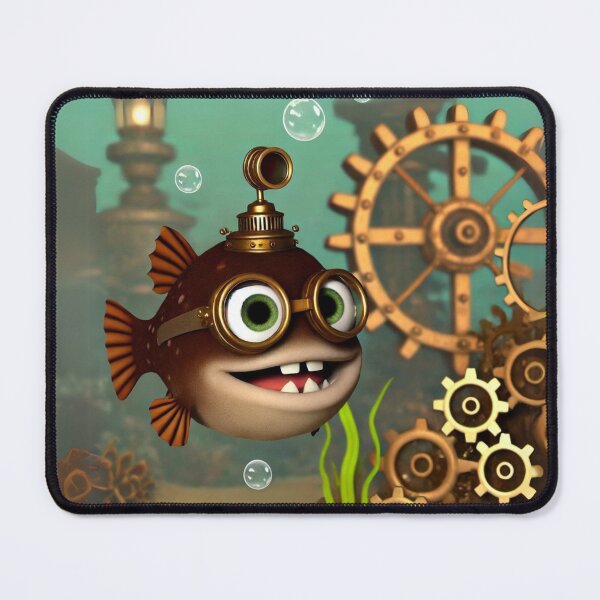 Item preview, Steampunk Monkfish in a Mechanical Reef designed and sold by Sillytoe.