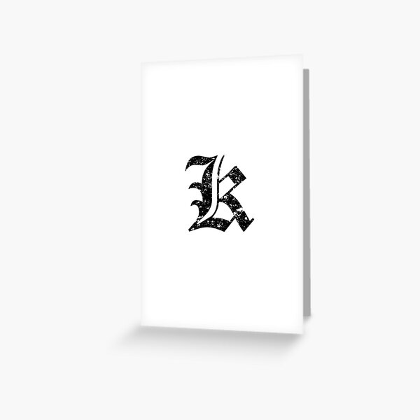 Item preview, Capital Letter K - Eroded / Distressed Gothic Blackletter Script / Old English Font (Black) designed and sold by STUDIO-72.