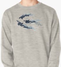 Orca in Motion / blush ocean pattern Pullover