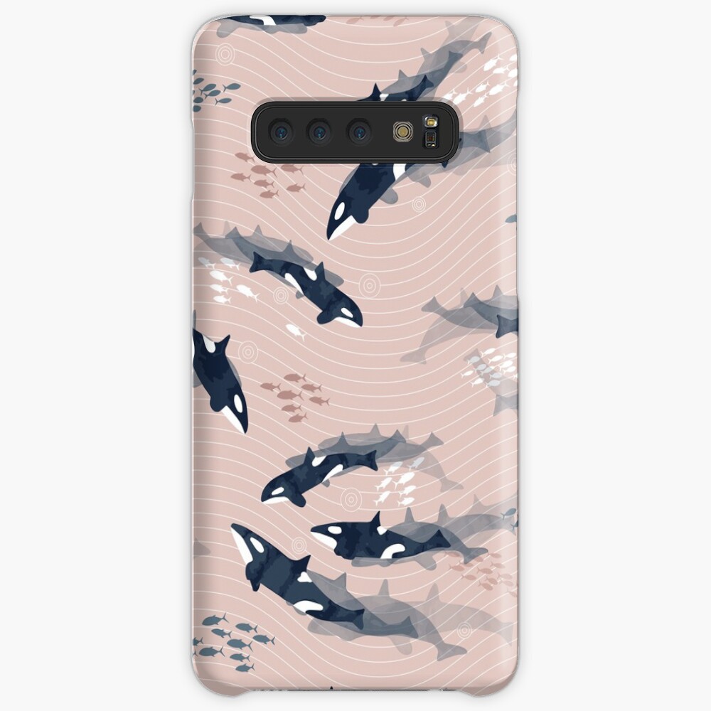 Orca in Motion / blush ocean pattern Case & Skin for Samsung Galaxy