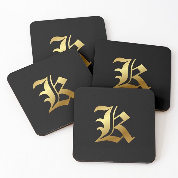 Item preview, Capital Letter K - Foil Gold Effect Gothic Blackletter Script / Old English Font designed and sold by STUDIO-72.