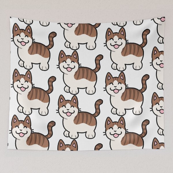 Item preview, Silly Cinnamon and White Bicolor Brown Mackeral Tabby Cat designed and sold by ZorriSparkles.