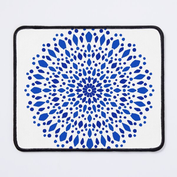 Item preview, Blue Dotted Floral Mandala Sacred Geometric Art designed and sold by cosmiccircles01.
