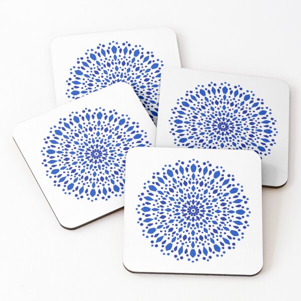 Item preview, Blue Dotted Floral Mandala Sacred Geometric Art designed and sold by cosmiccircles01.
