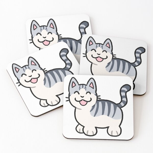 Item preview, Silly Silver and White Bicolor Mackeral Tabby Cat designed and sold by ZorriSparkles.
