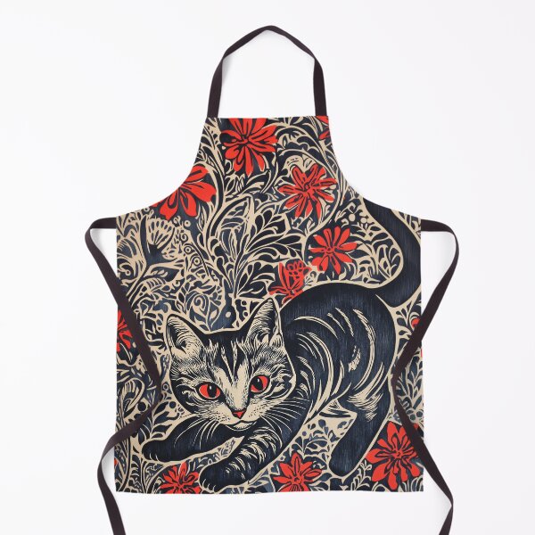 Item preview, Black and Red Kitten Block Print designed and sold by wyntera.