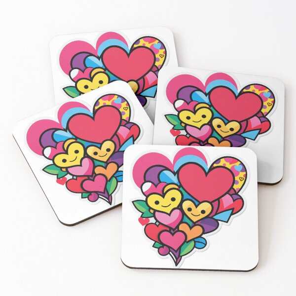 Item preview, Colorful Cartoon Hearts Pattern With Smiling Faces and Vibrant Design designed and sold by ElenaHrubes.
