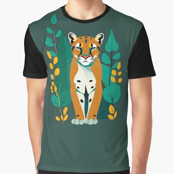 Puma - naive Malerei Grafik T-Shirt