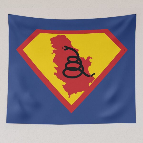 Item preview, SERBIA SHIELD - Freedom Is The Superpower - Modern Gadsden Snake Flag - Dont Tread On Me SUPERHERO design designed and sold by pelagio.