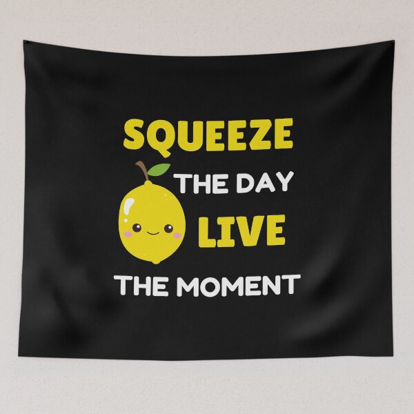 Item preview, Squeeze The Day Live The Moment Happy Kawaii Lemon Anime designed and sold by StudioTina.