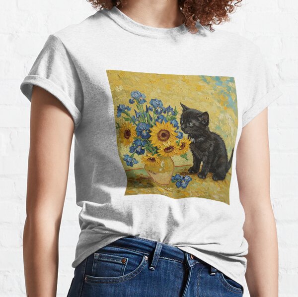 Artikel-Vorschau von Die neugierige Katze und die Blüten, designt und verkauft von nekoartgalerie.