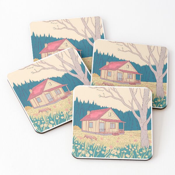 Item preview, Flowers Cabins Serene Landscape Nature Woodhouse Rural Forest designed and sold by ART ATTACK ZONE.