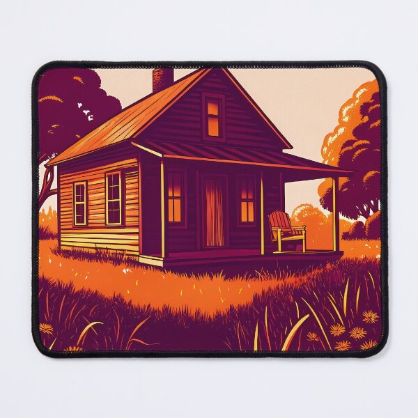 Item preview, Afternoon Cabins Serene Landscape Nature Woodhouse Rural Forest designed and sold by ART ATTACK ZONE.