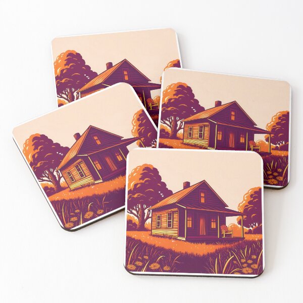 Item preview, Afternoon Cabins Serene Landscape Nature Woodhouse Rural Forest designed and sold by ART ATTACK ZONE.