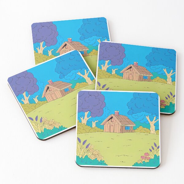 Item preview, Cute Cabins Serene Landscape Nature Woodhouse Rural Forest designed and sold by ART ATTACK ZONE.