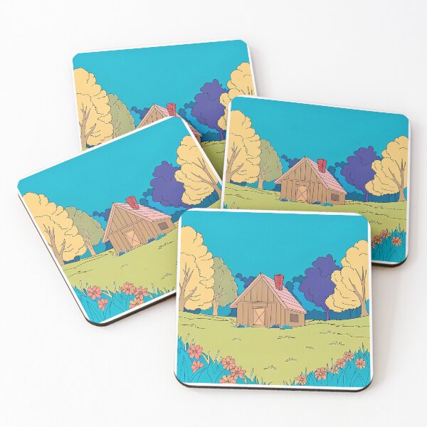 Item preview, Colors Cabins Serene Landscape Nature Woodhouse Rural Forest designed and sold by ART ATTACK ZONE.