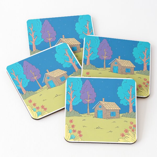 Item preview, Night Cabins Serene Landscape Nature Woodhouse Rural Forest designed and sold by ART ATTACK ZONE.
