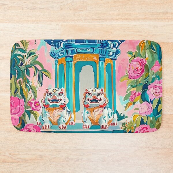 Item preview, Perros Foo de la cultura china en un jardín de pagodas designed and sold by SophieClimaArt.