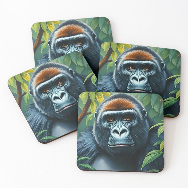 Item preview, Gorilla Portrait Oil Painting Style Rainforest Animal designed and sold by kakarikihill.
