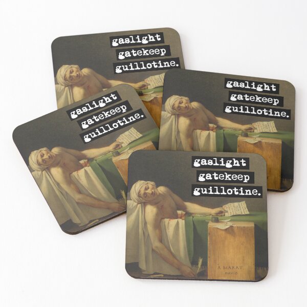 Item preview, Gatekeep Gaslight Gullotine Death of Marat Painting by Jacques-Louis David designed and sold by angelieber.