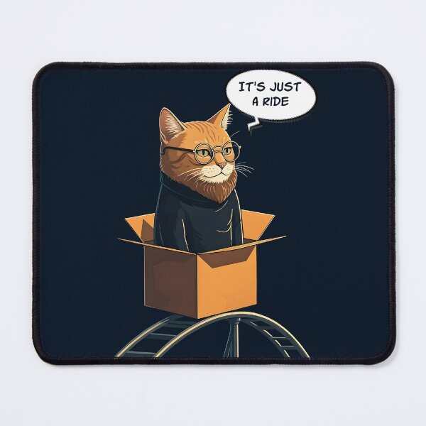Item preview, It's Just a Ride: Bill Hicks as a cat in a cardboard box on a rollercoaster T-Shirt designed and sold by Dollycat Industries.