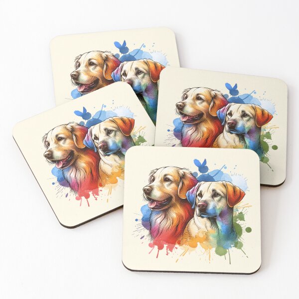 Item preview, Golden Retriever and Yellow Labrador Watercolor designed and sold by 2ndSketch.