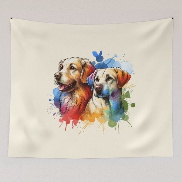 Item preview, Golden Retriever and Yellow Labrador Watercolor designed and sold by 2ndSketch.