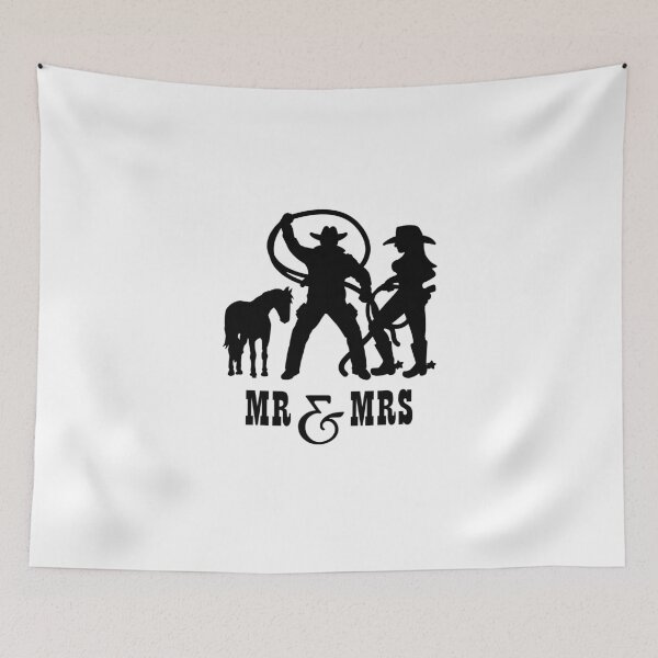 Item preview, Wedding Bachelor Party T Shirt, Wedding T Shirt, Western Cowboy Themed Wedding, Mr. and Mrs., Romantic Couple, Bride and Groom Wedding Gift T-Shirt designed and sold by sixday 7day.