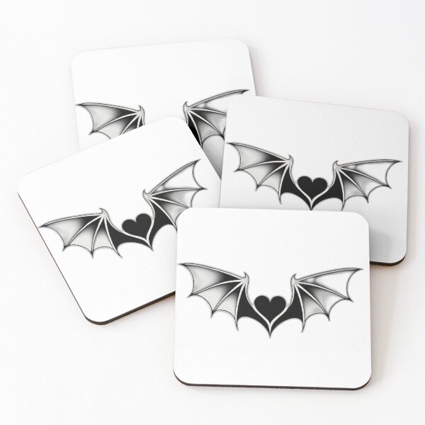 Item preview, Valentines Day gothic black heart with bat wings,valentine heart,valentine art,valentine design designed and sold by Expressions-Sel.