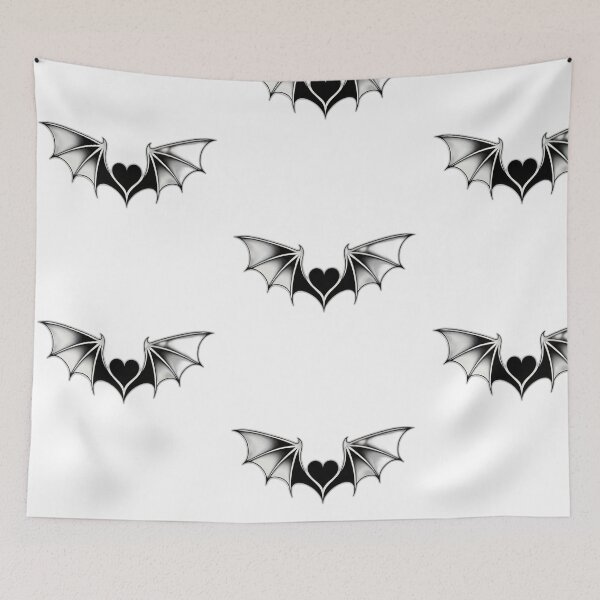 Item preview, Valentines Day gothic black heart with bat wings,valentine heart,valentine art,valentine design designed and sold by Expressions-Sel.