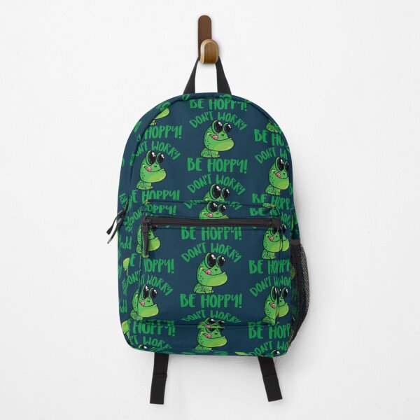Item preview, Don't Worry Be Hoppy Smiling Cartoon Frog designed and sold by fizzgig.