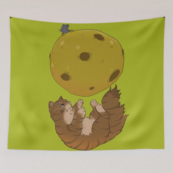 Item preview, The cat and the cheese moon designed and sold by Kaijugabriel.