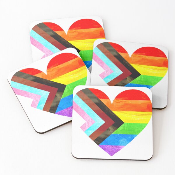 Item preview, Progress Pride Flag Heart | Watercolor Progress Pride Flag | Pride Heart designed and sold by Colorcore.