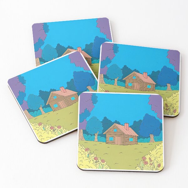 Item preview, Trees Cabins Serene Landscape Nature Woodhouse Rural Forest designed and sold by ART ATTACK ZONE.