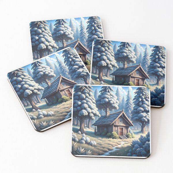 Item preview, Artistic Cabins Serene Landscape Nature Woodhouse Rural Forest designed and sold by ART ATTACK ZONE.