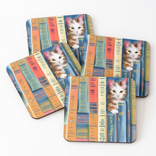 Item preview, Bookish Cat Aesthetic - Cat On A Bookshelf designed and sold by Wiss2Arts.