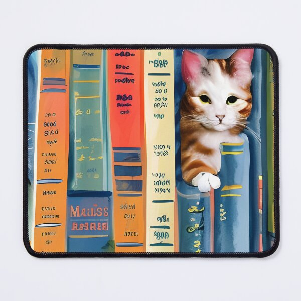 Item preview, Bookish Cat Aesthetic - Cat On A Bookshelf designed and sold by Wiss2Arts.