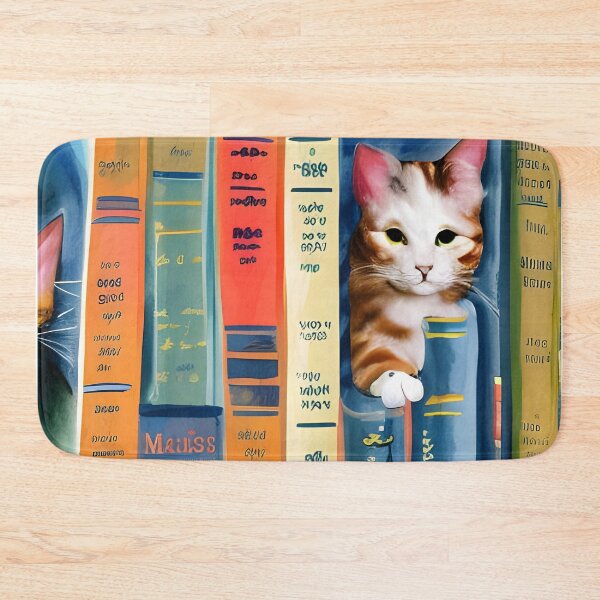 Item preview, Bookish Cat Aesthetic - Cat On A Bookshelf designed and sold by Wiss2Arts.