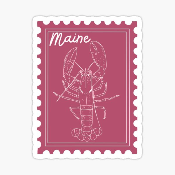Item preview, Maine Lobster Stamp - Pink designed and sold by Bluer Horizons Art.
