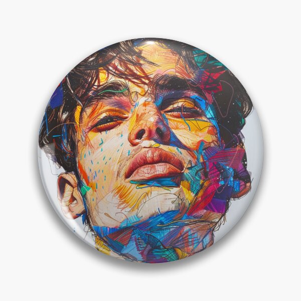 Item preview, a drawing of a young man with a colorful paper designed and sold by IreneRuya.