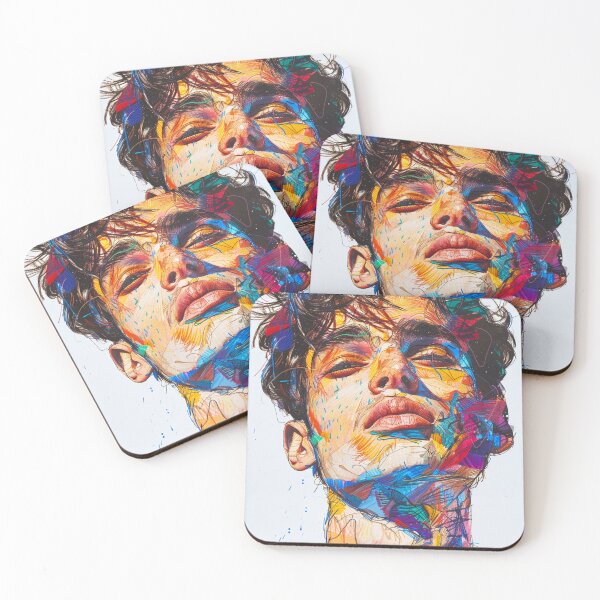 Item preview, a drawing of a young man with a colorful paper designed and sold by IreneRuya.
