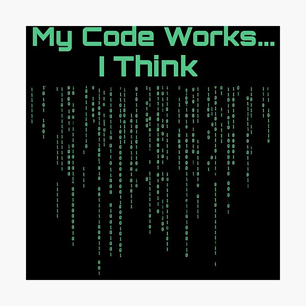 Artikel-Vorschau von Entwicklerhumor: Mein Code funktioniert … glaube ich, designt und verkauft von Artflow Pixel Studios.