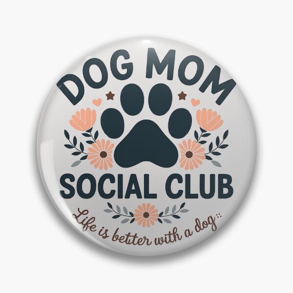 Item preview, Dog Mom Social Club floral slogan designed and sold by emjell studio.