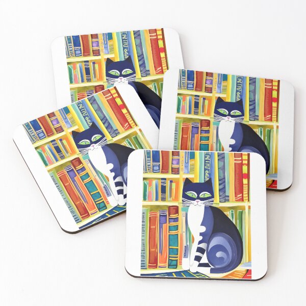 Item preview, Bookish Cat Aesthetic - Cat On A Bookshelf designed and sold by Wiss2Arts.