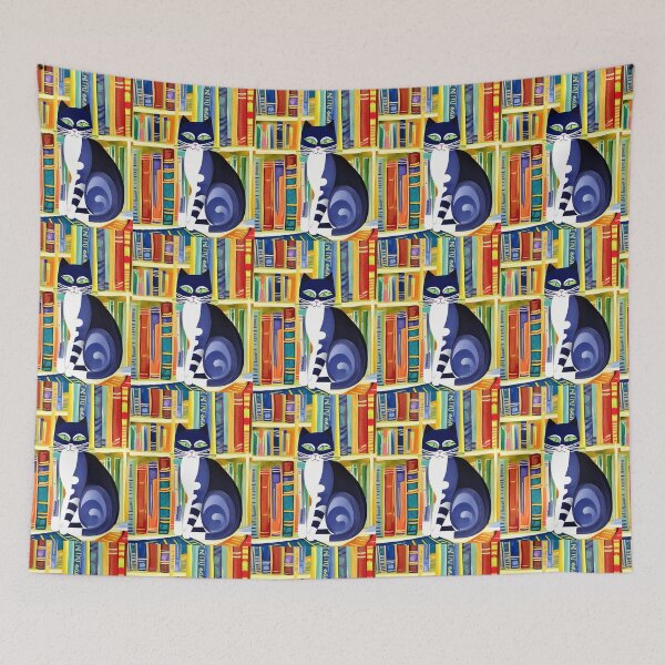 Item preview, Bookish Cat Aesthetic - Cat On A Bookshelf designed and sold by Wiss2Arts.